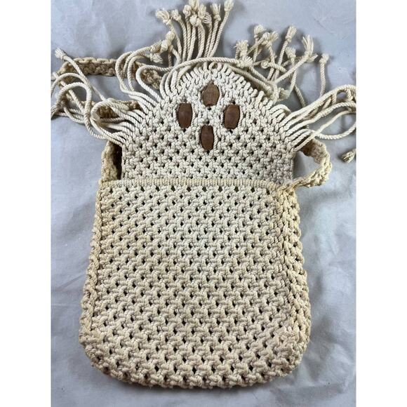 Mister Ernest Macrame Shoulder Bag Purse Woven in the Philippines Vintage 1970s - Picture 4 of 9